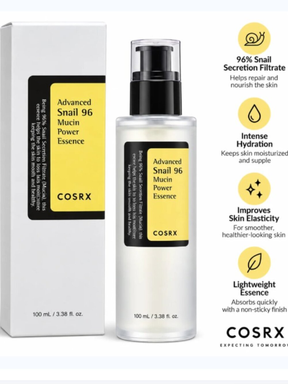 COSRX Advanced Snail 96 Mucin Power Essence – 100 mL / 3.38 oz – Sealed